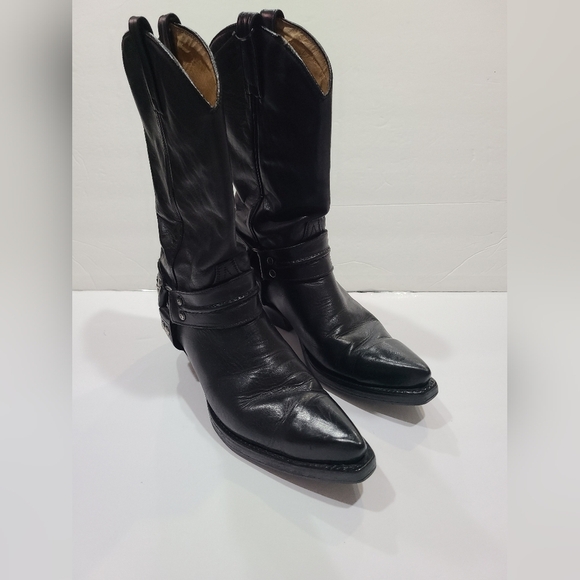 Sendra Black Leather Cowboy Biker Boots Sz.6.5 men\'s main image 8